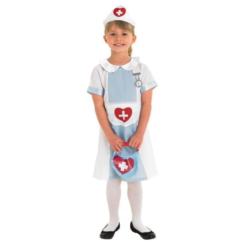 Girls Nurse Costume Dress Hat Bag 1