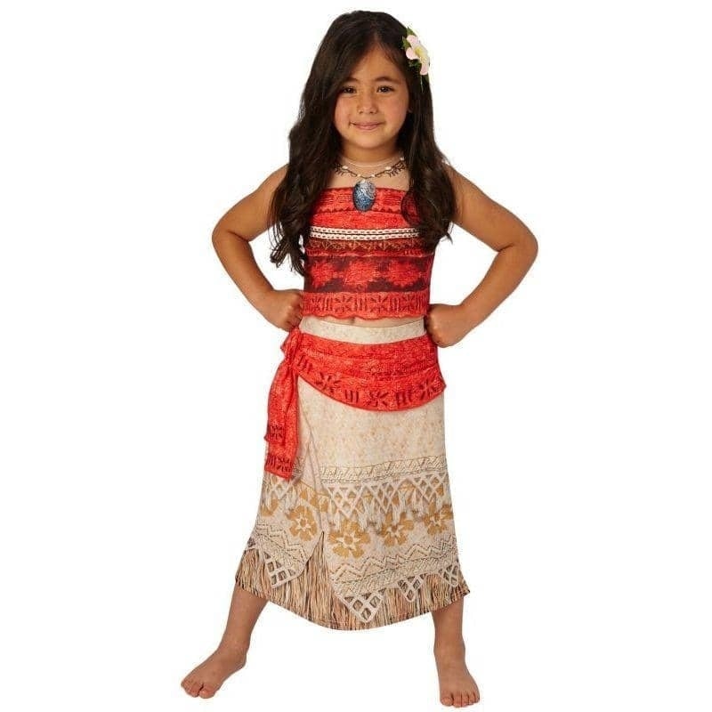 Girls Official Disney Deluxe Moana Hawaiian Polynesian Film Book Day Week Fancy Dress Costume Outfit 1