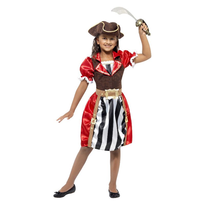 Girls Pirate Captain Costume Red Child_1