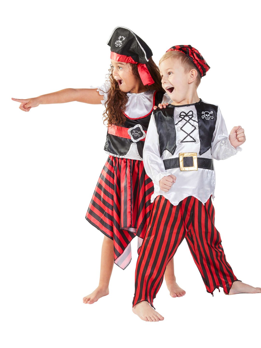 Girls Pirate Costume Skirt Top Hat_5