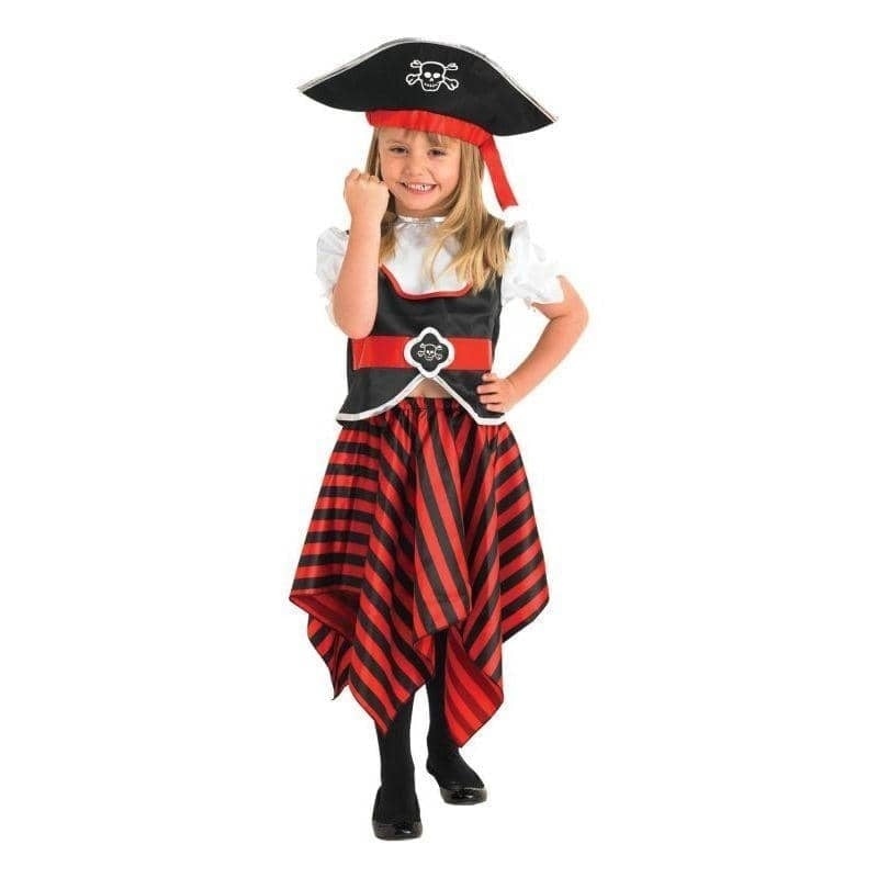 Girls Pirate Costume Skirt Top Hat_1