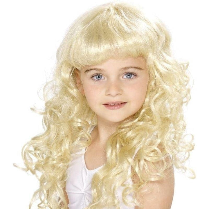 Girls Princess Wig Kids Blonde Curly Costume Accessory_1