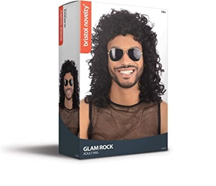 Glam Rock Black Wig Unisex 2