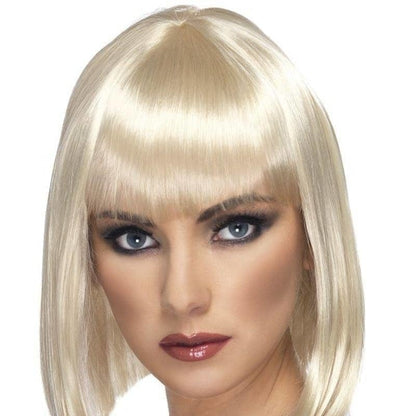 Glam Wig Adult Blonde Short Blunt Hair with Fringe 1