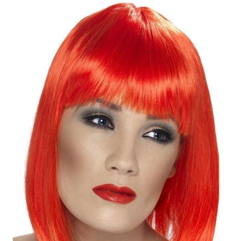 Glam Wig Adult Neon Red_1
