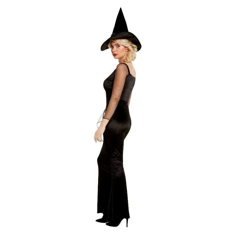 Glam Witch Costume Black Dress with Pointy Hat 3