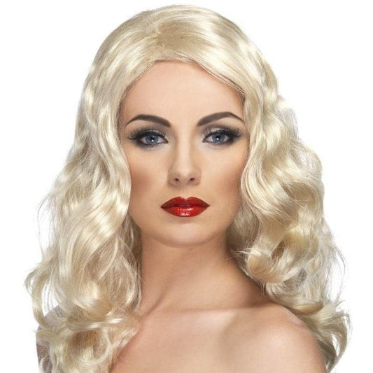 Glamorous Wig Long Blonde With Loose Curls and A Parting 2