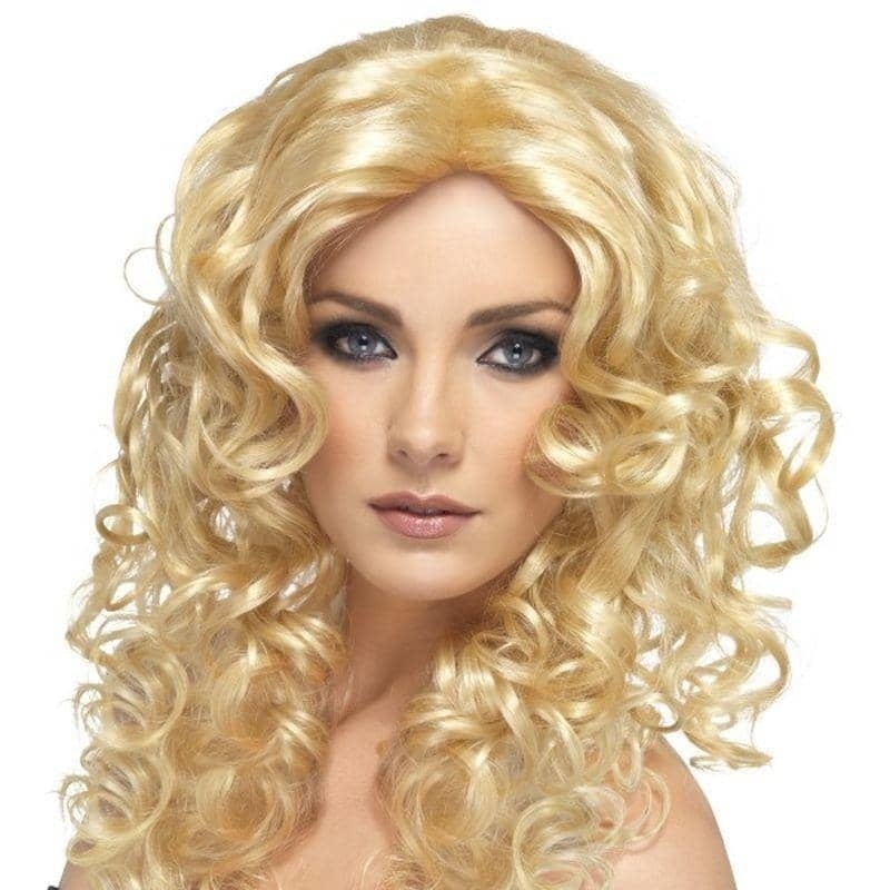 Blonde Long Curly Glamour Wig Hollywood Starlet Costume Hair 2
