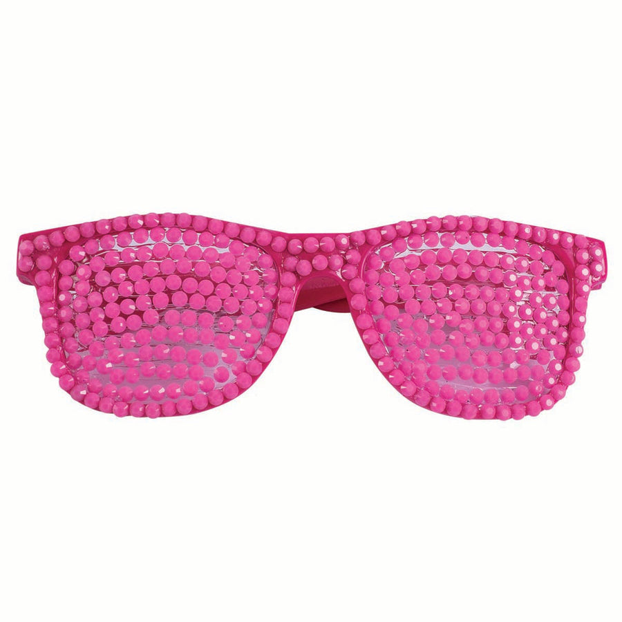 Glasses 80s Rhinestone Neon Pink_1