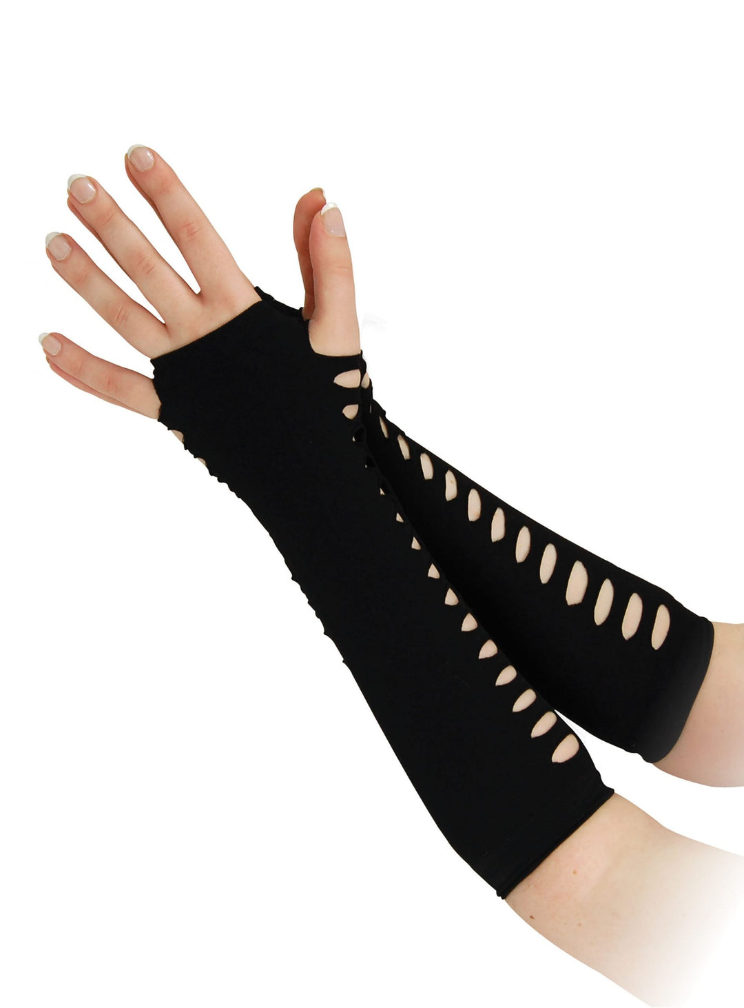 Gloves Ladder Style Black 10" Costume Accessories Unisex_1