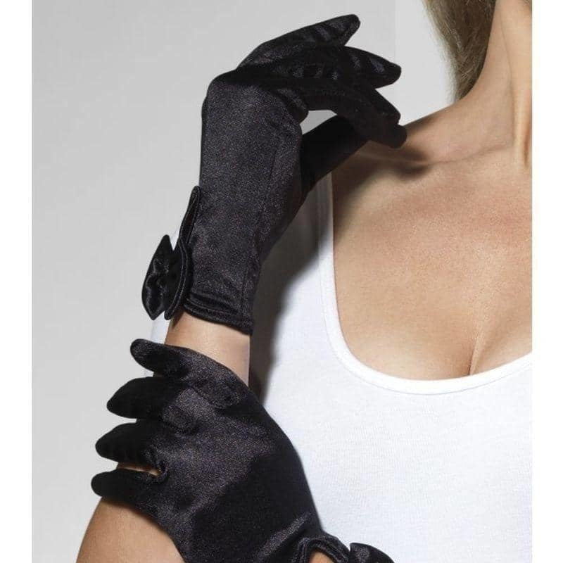 Gloves Short Adult Black Costume Accessory 1