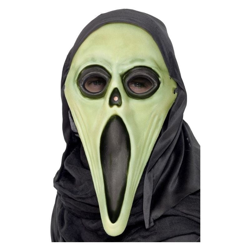 Glow In The Dark Screamer Mask Adult White 2