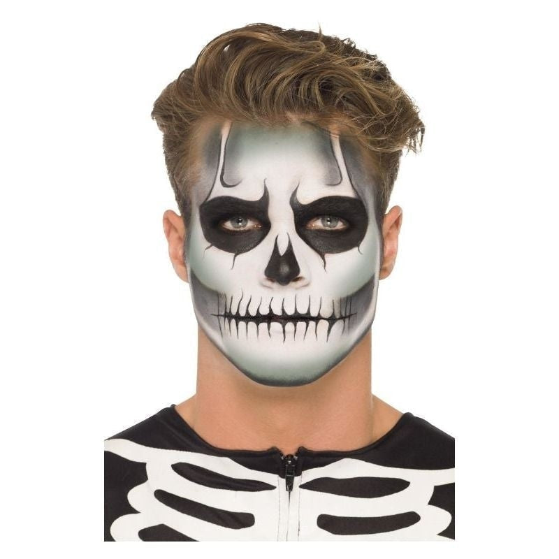 Glow In The Dark Skeleton Kit 3 Colour Facepaints GID Sachet Crayon Sponge Brush 2