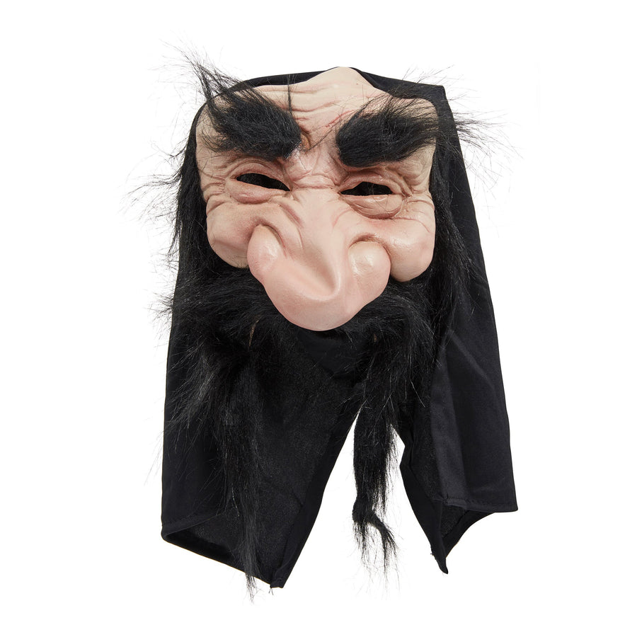 Gnome Rubber Mask with Hood Black Beard_1