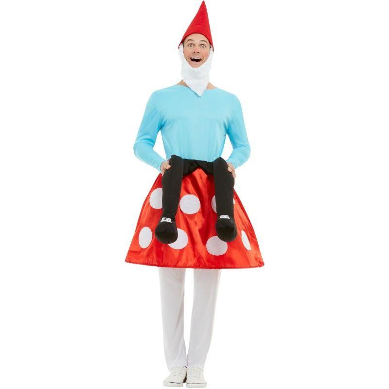 Gnome Toadstool Costume Adult Blue Red 1