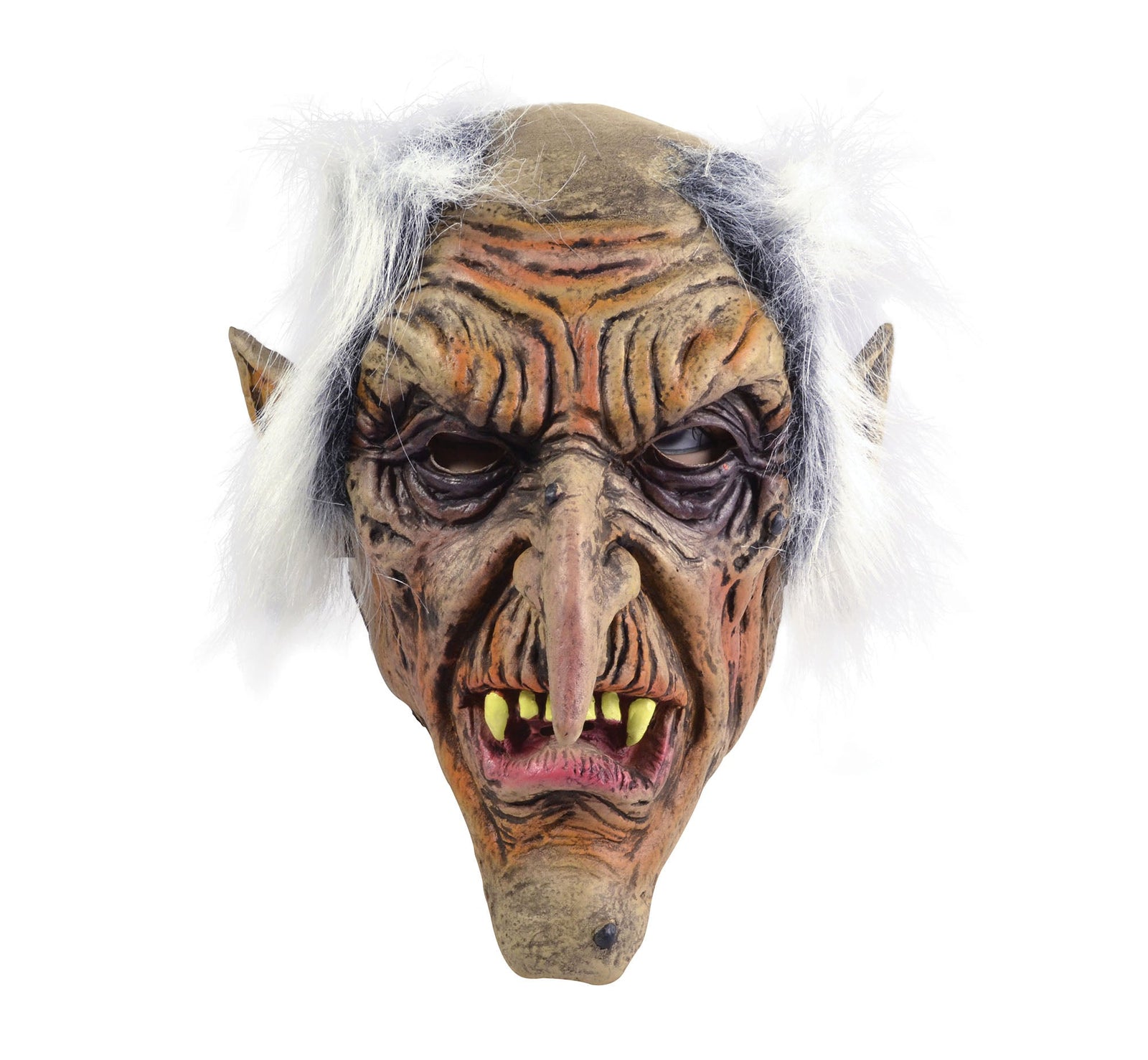 Goblin Rubber Mask Grey Hair Orc 1