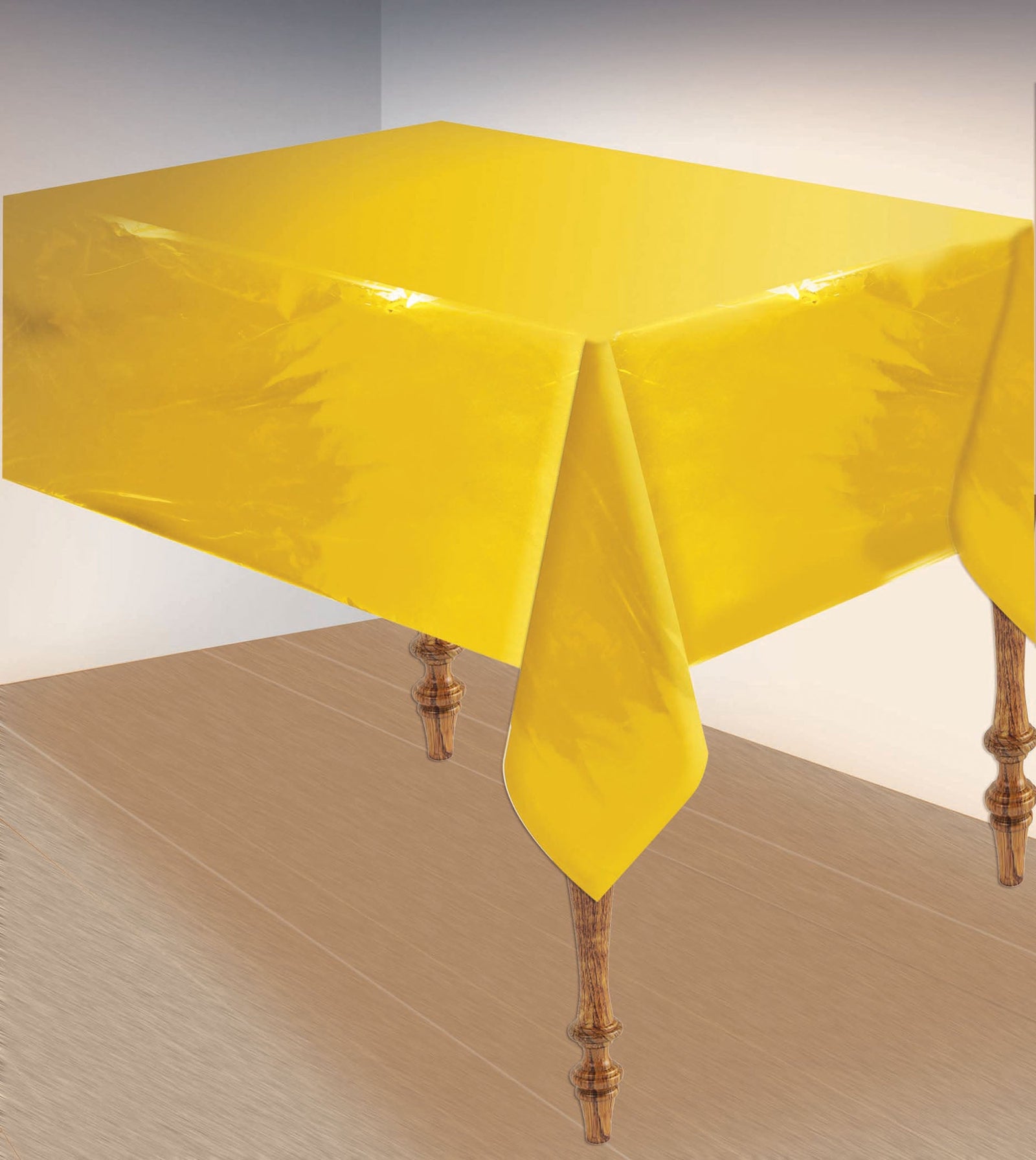 Gold Metallic Table Cover 135cm X 270cm 1