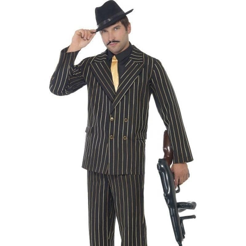 Gold Pinstripe Gangster Costume Mens Godfather Suit_1