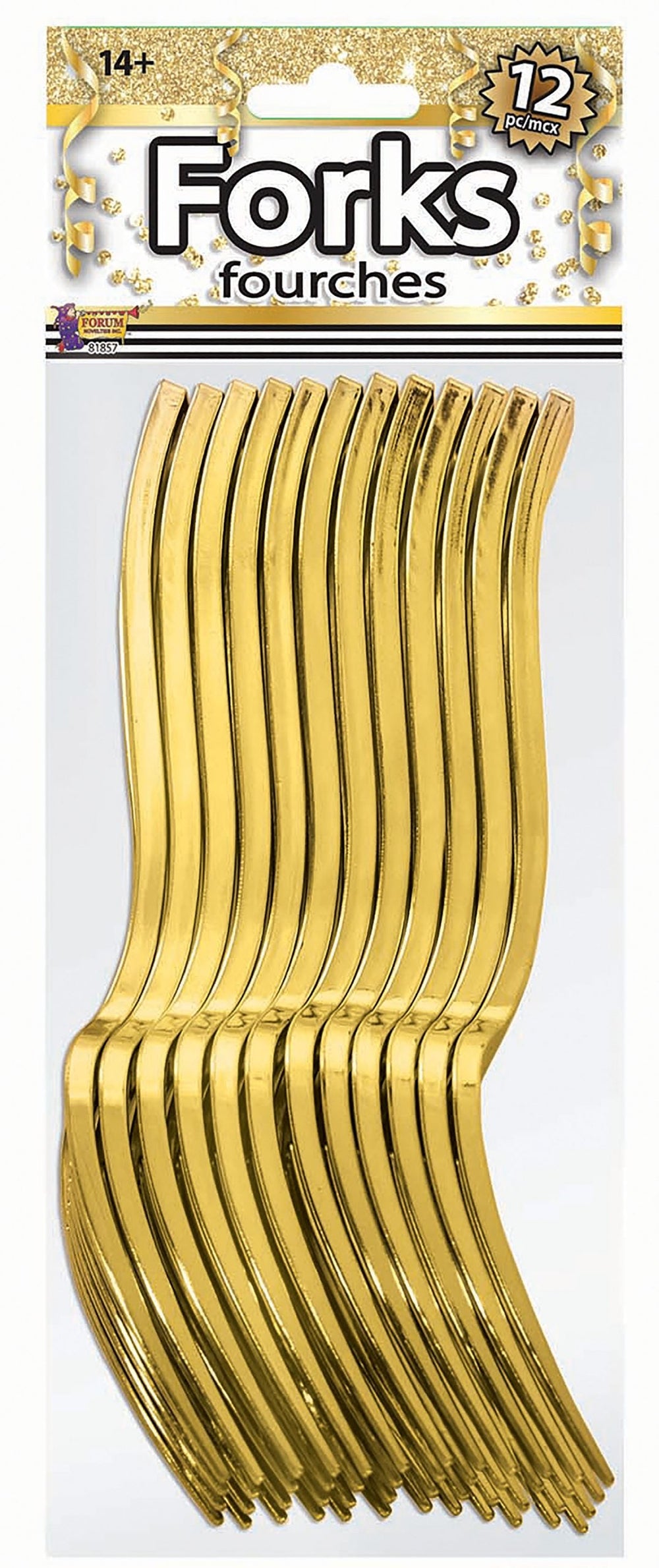 Size Chart Gold Plated Forks 12 Pack