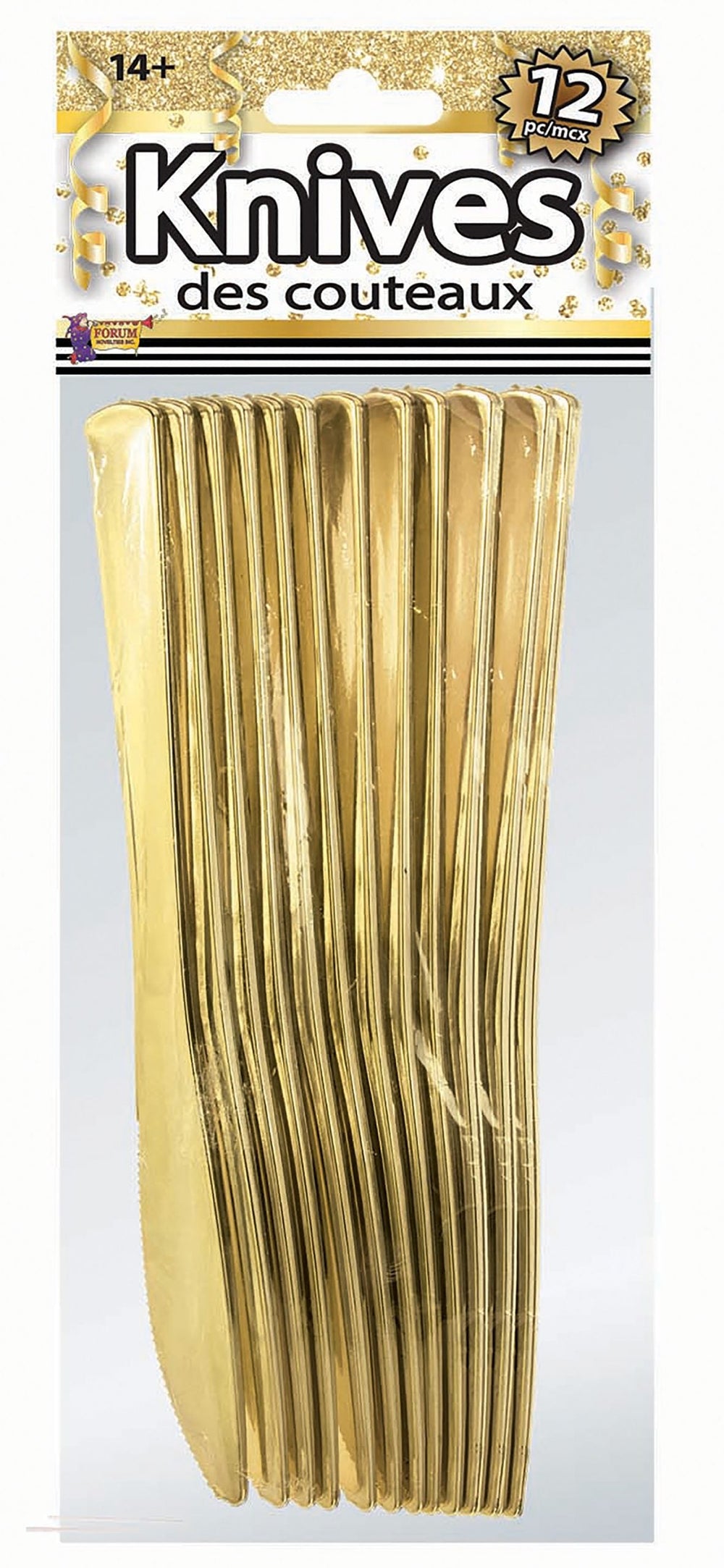 Size Chart Gold Plated Knives 12 Pack