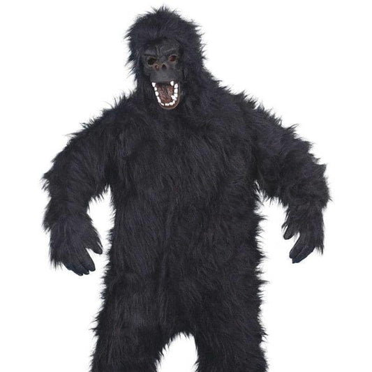 Gorilla Costume Adult Black Bodysuit Mask Hands Feet 1
