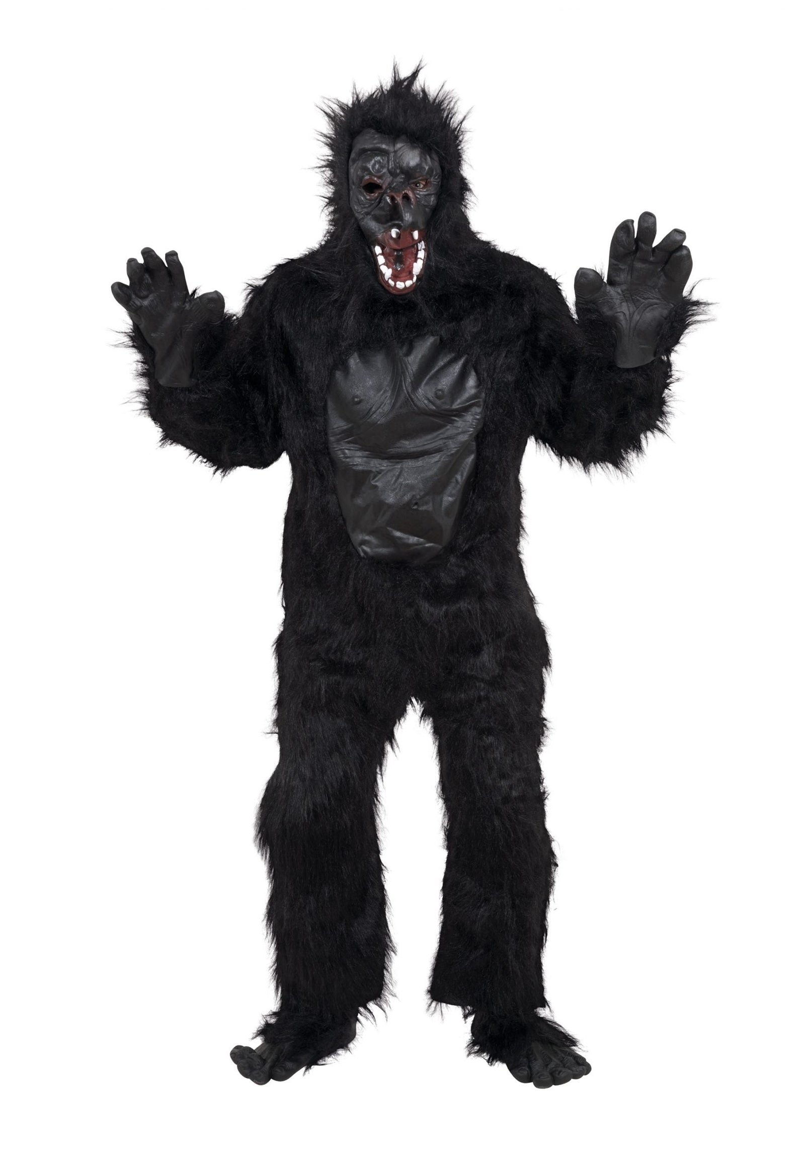 Gorilla Costume & Rubber Chest Adult Unisex 1