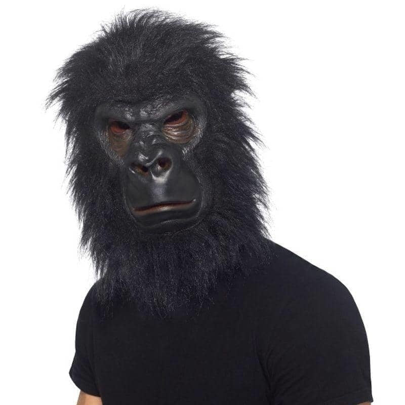 Gorilla Mask Adult Black Hair Latex_1