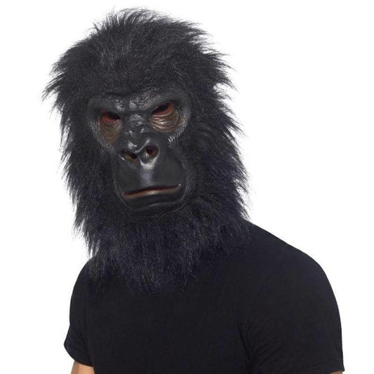 Gorilla Mask Adult Black Hair Latex 1