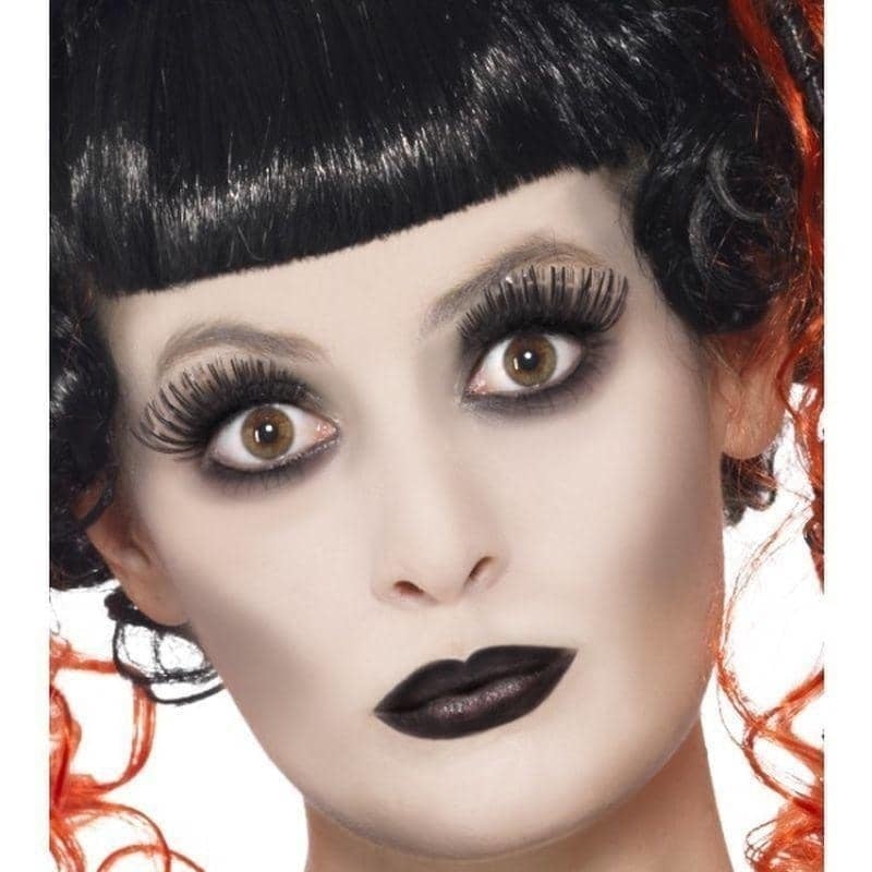 Gothic Make Up Set Adult White Face Paint Lipstick Eyelashes_1