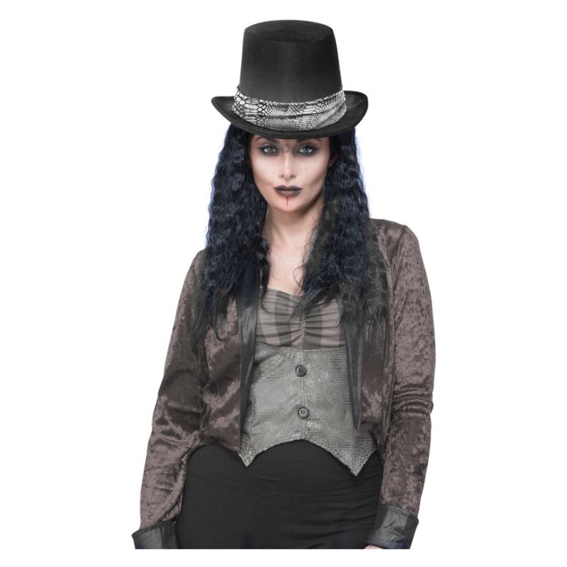 Gothic Rocker Top Hat Adult Black Brown 1