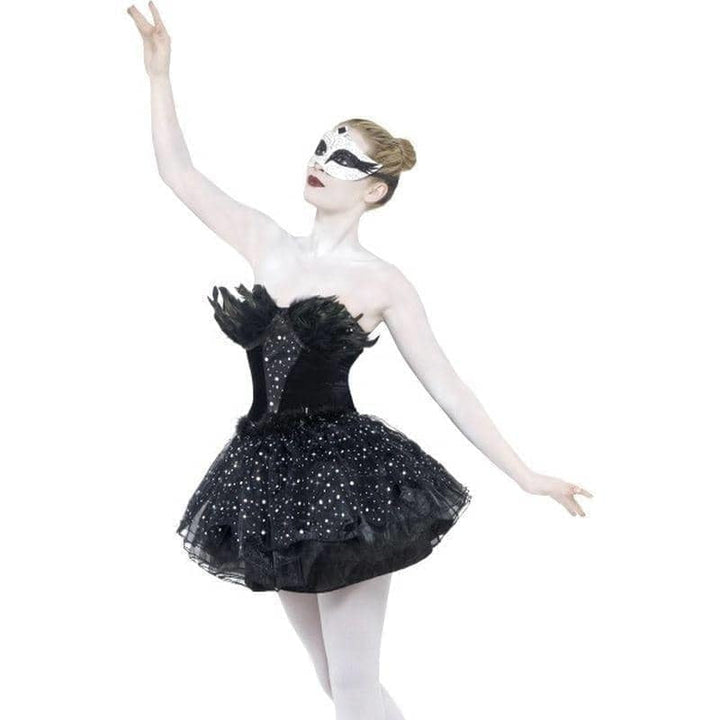 Gothic Swan Masquerade Costume Adult Black_1