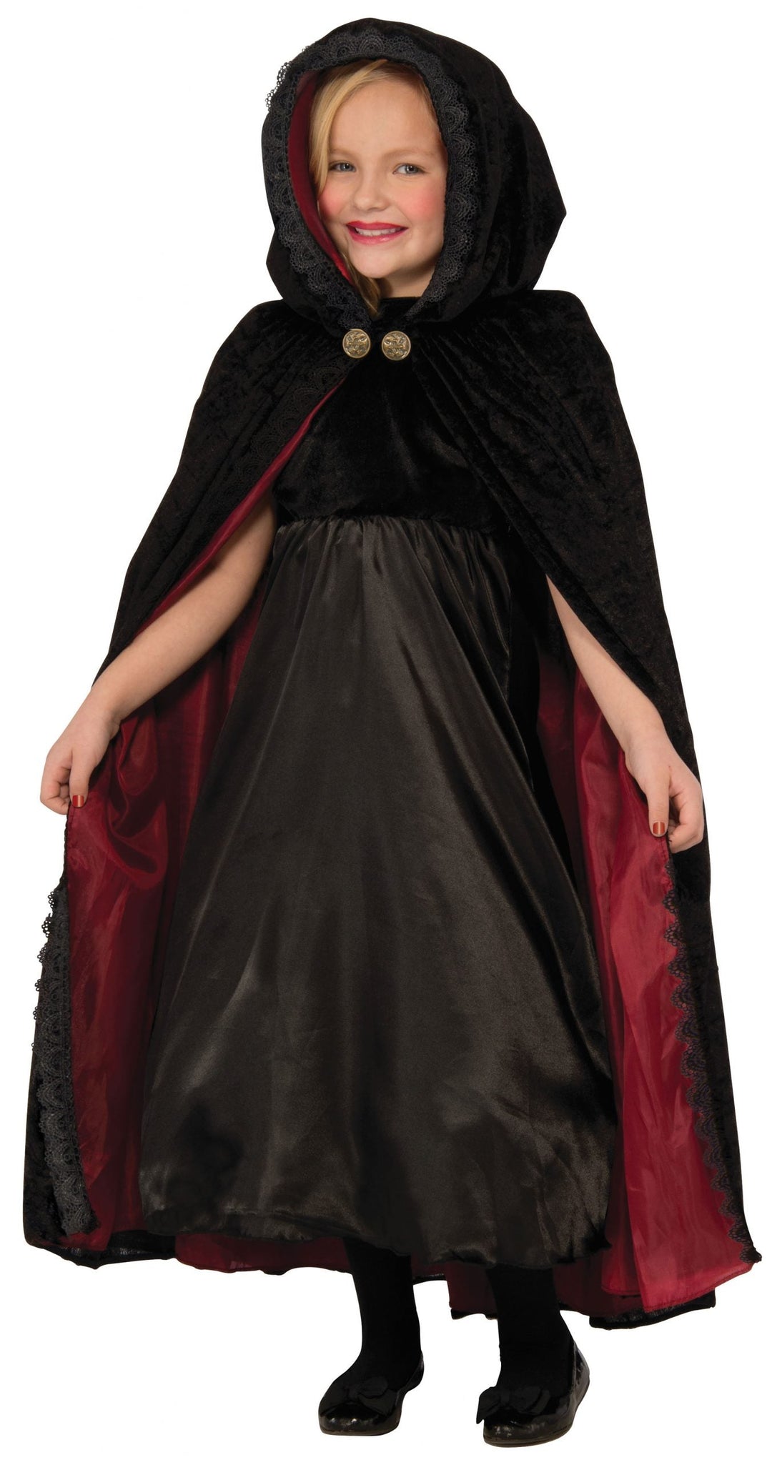 Gothic Vampiress Cape Childs Childrens Costume Female_1