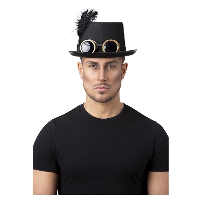Gothic Victorian Steampunk Top Hat Adult Brown 1