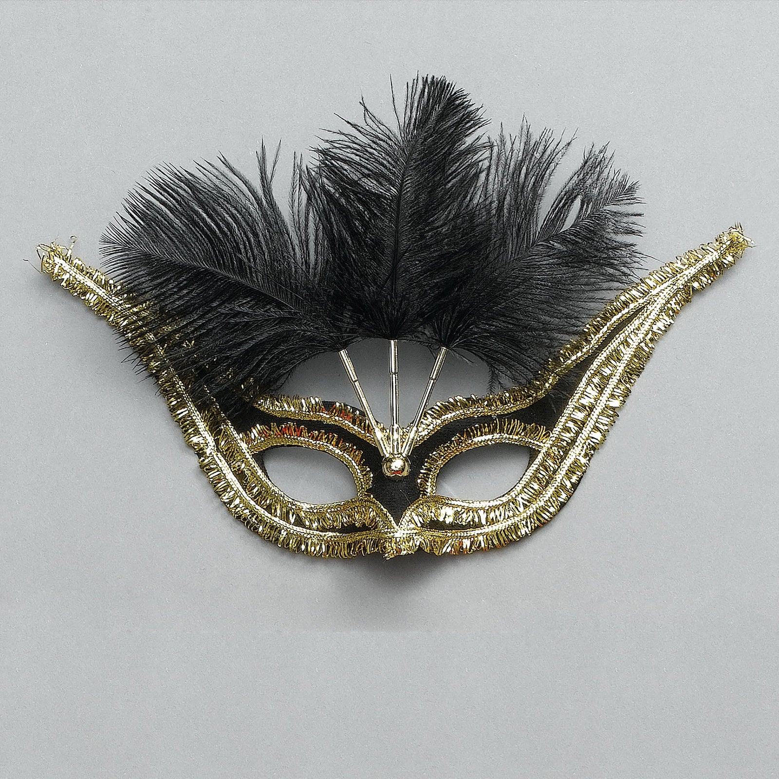 Gran Gala Domino Blk & Feathers Eye Masks Unisex 1