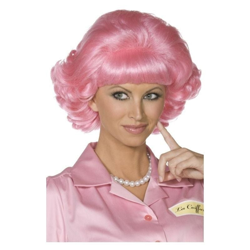 Grease Frenchy Adult Pink Short Curly Wig 1950s Costume Accessory 1