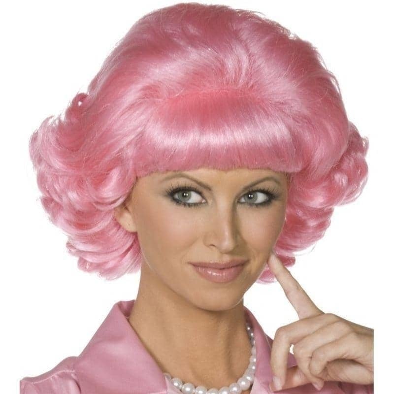 Grease Frenchy Adult Pink Short Curly Wig 1950s Costume Accessory 3