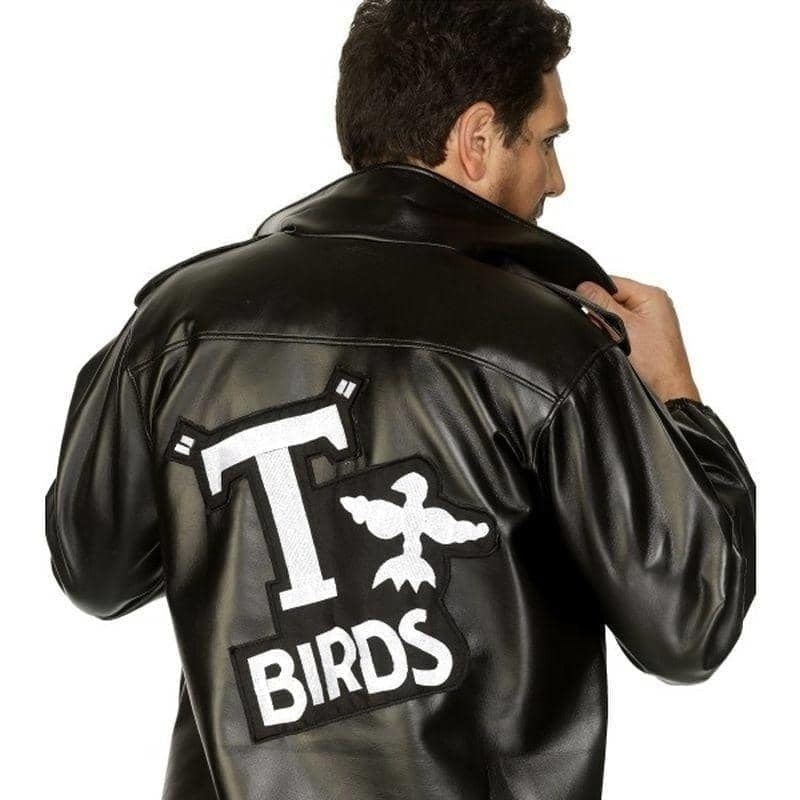Grease T Birds Jacket Adult Black Embroided Logo 2