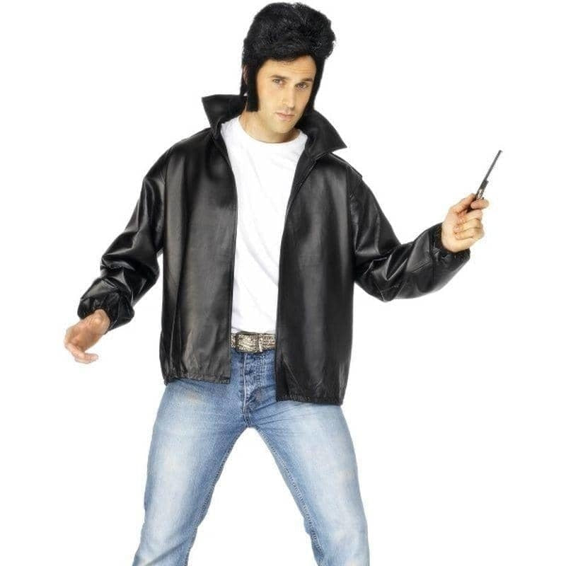 Grease T Birds Jacket Adult Black Embroided Logo 3