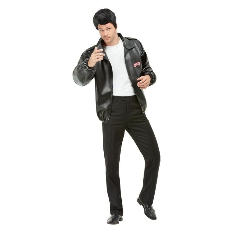 Grease T Birds Jacket Adult Black Embroided Logo 1