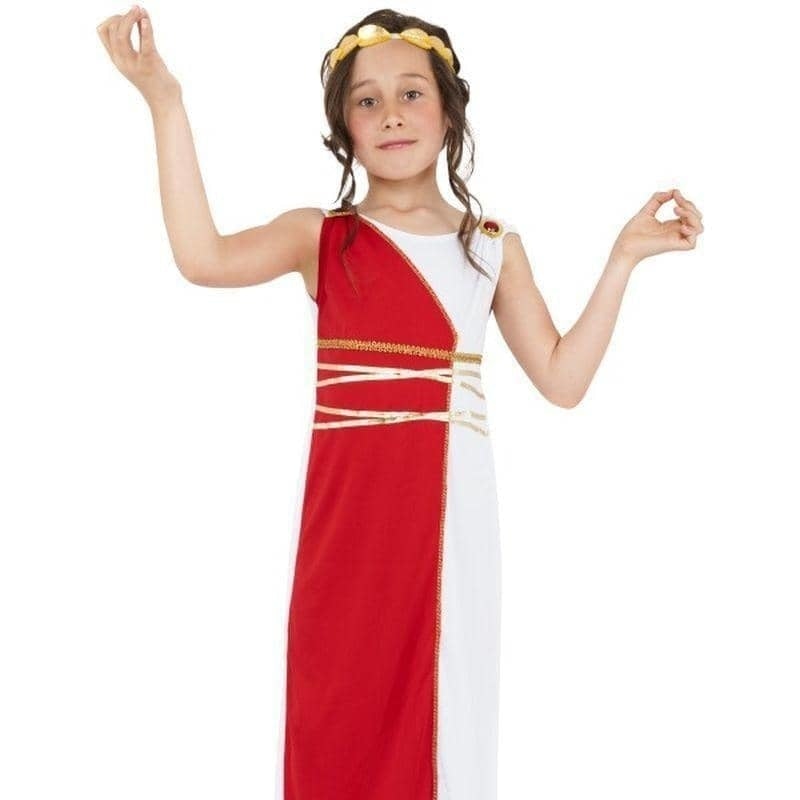 Grecian Girl Costume Kids Red White_1