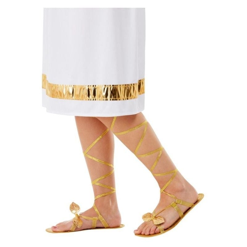Grecian Lace Up Sandals with Gold Leaf Detail Costume Accessory 1
