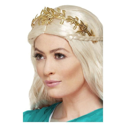 Grecian Leaf Headband Gold Coloured Adult Costume Jewellery 1