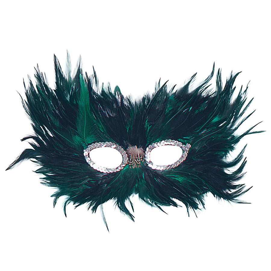 Green Black Feather Eye Masks Unisex_1 EM020
