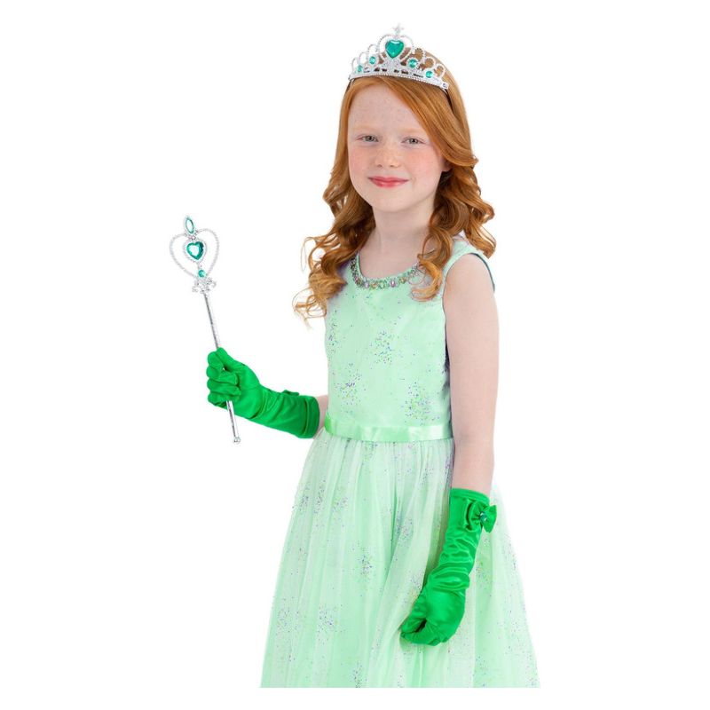 Princess Kit Child Green Wand Tiara Gloves Fantasy Costume Accessory 1