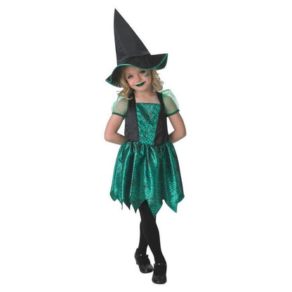 Green Spider Witch Girls Dress Childrens 1
