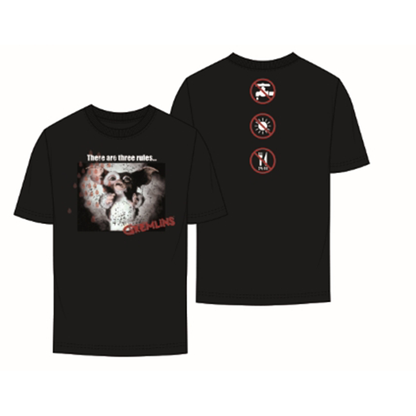 Gremlins Adult Unisex Black Front Back Rules T-shirt 4