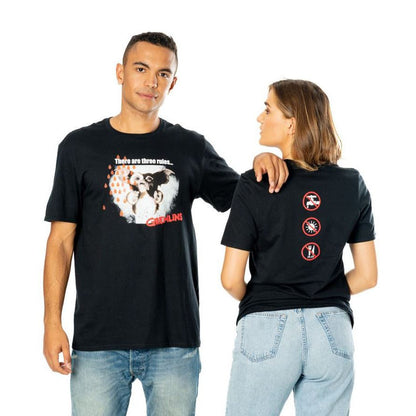 Gremlins Adult Unisex Black Front Back Rules T-shirt 5