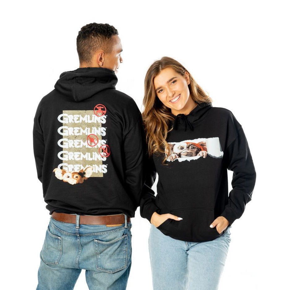 Gremlins Adult Unisex Black Front Back Tear-away Hoodie 5