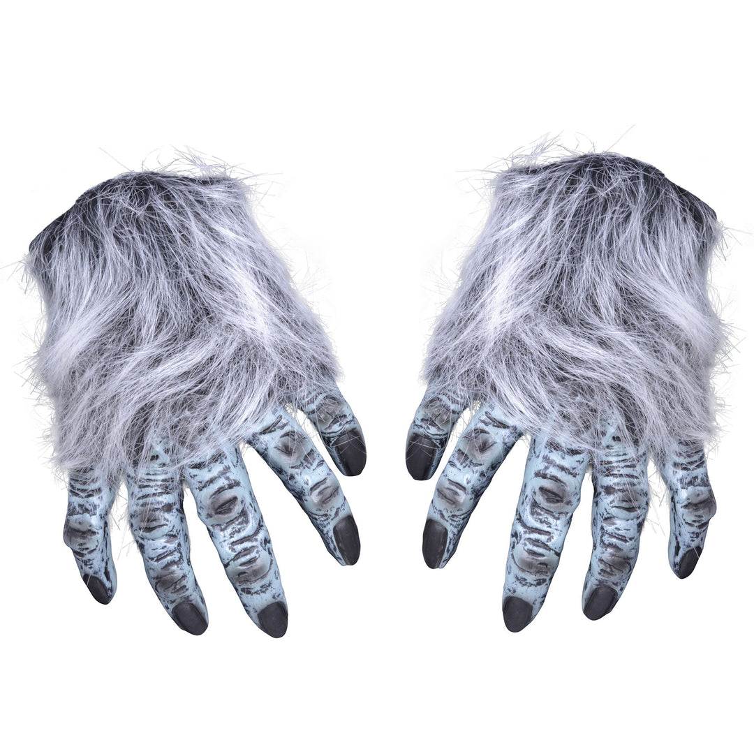 Grey Hairy Hand Gloves Werewolf Monster_1