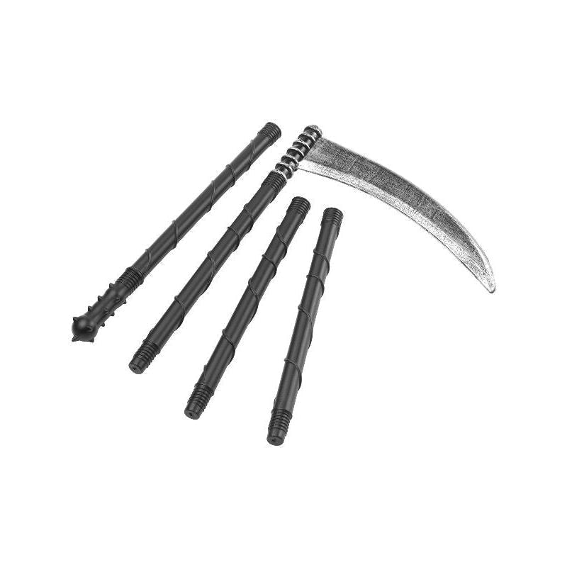 Grim Reaper Scythe Adult Black 138cm 6 Piece Plastic 2